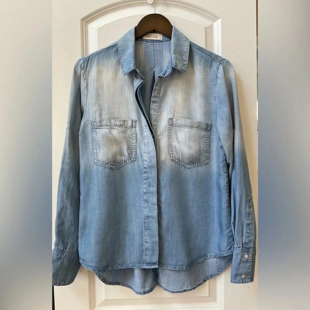 Bella Dahl Split Back Button Down - Ombre Wash